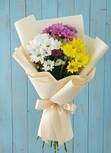 Букет цветов из:  Хризантемы в Красный Октябрь