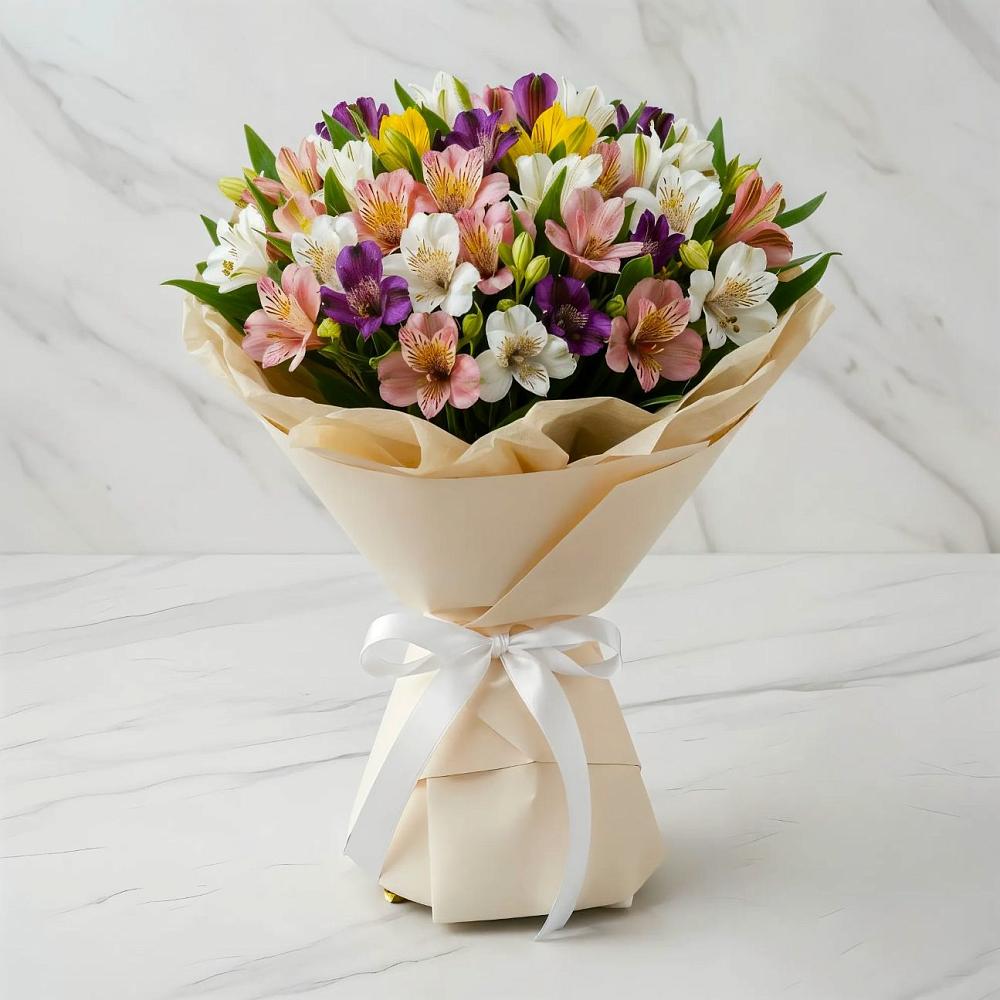 Букет цветов из: Альстромерии в Красный Октябрь