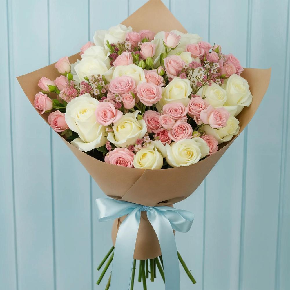 Букет цветов из: Розы в Красный Октябрь