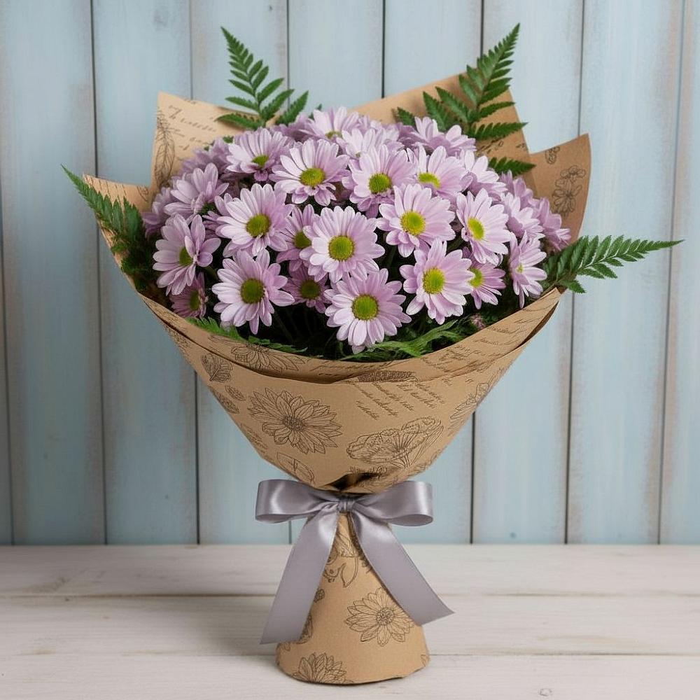 Букет цветов из: Хризантемы в Красный Октябрь