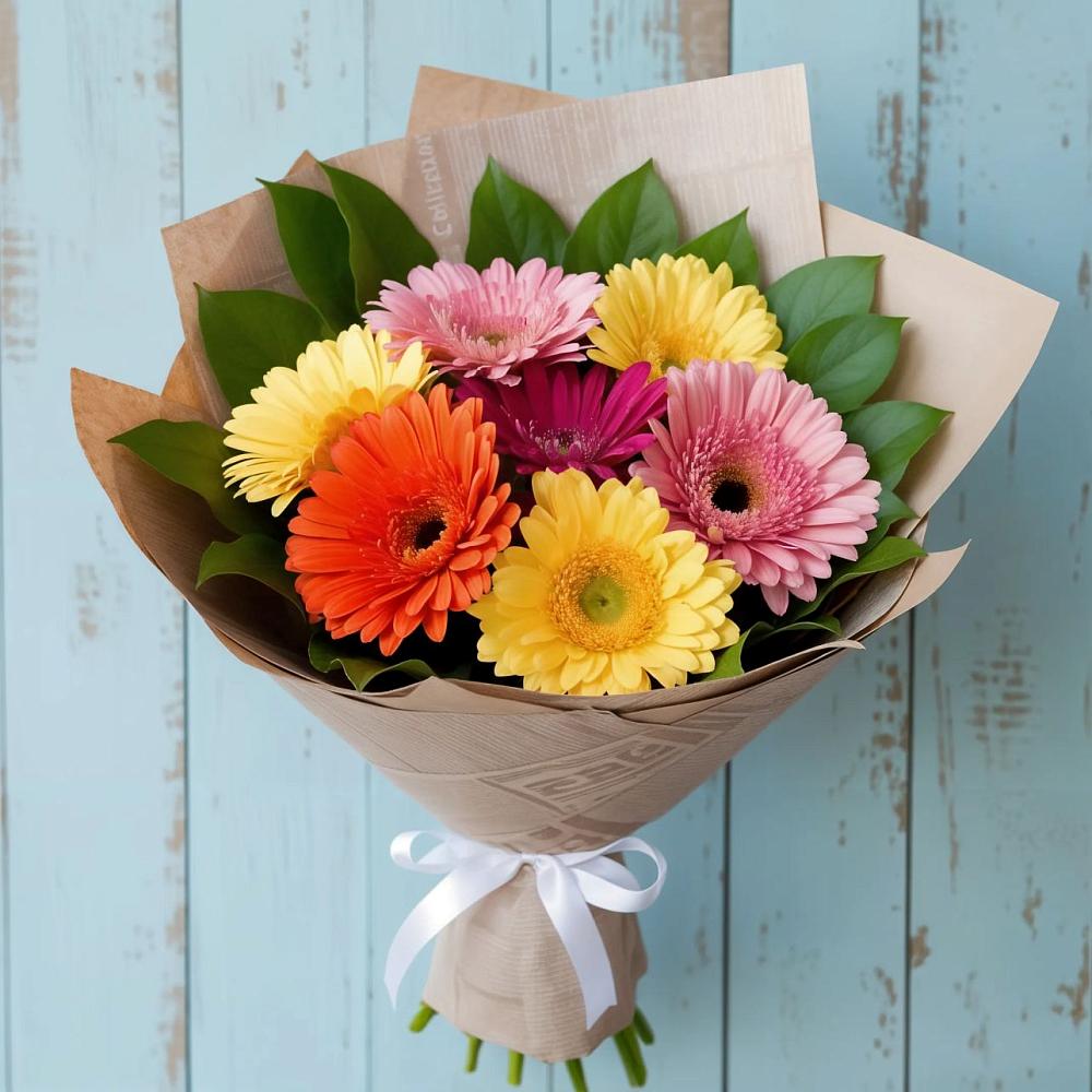 Букет цветов из: Герберы в Красный Октябрь
