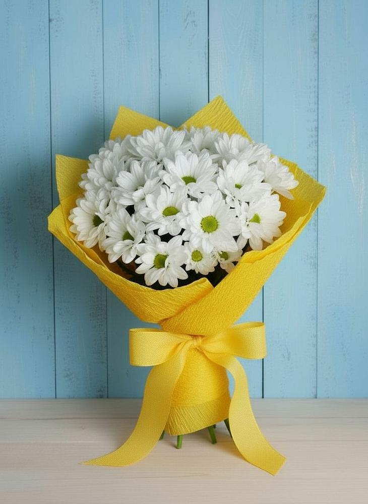 Букет цветов из: Хризантемы в Красный Октябрь