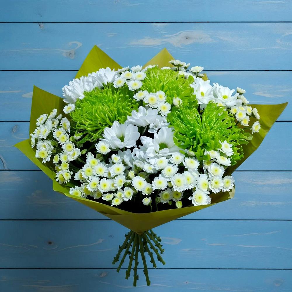 Букет цветов из: Хризантемы в Красный Октябрь