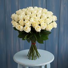 Букет 51 Белая роза Эдлесс Лав #REPLACE_PRED# Красный Октябрь