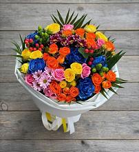 Букет цветов из:  Розы и Хризантемы в Красный Октябрь