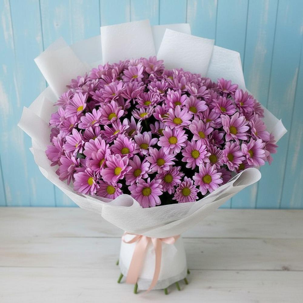 Букет цветов из: Хризантемы в Красный Октябрь