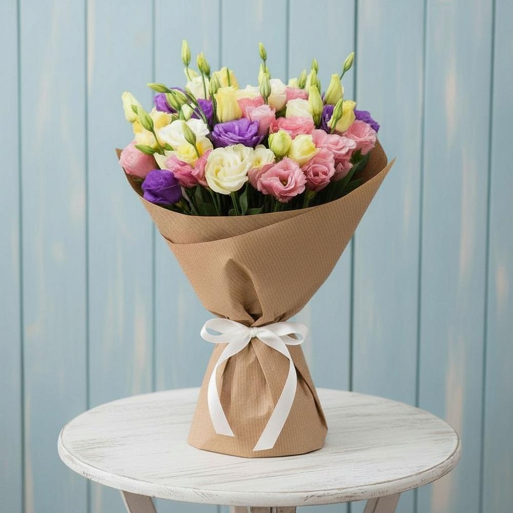 Букет цветов из: Лизиантусы в Красный Октябрь