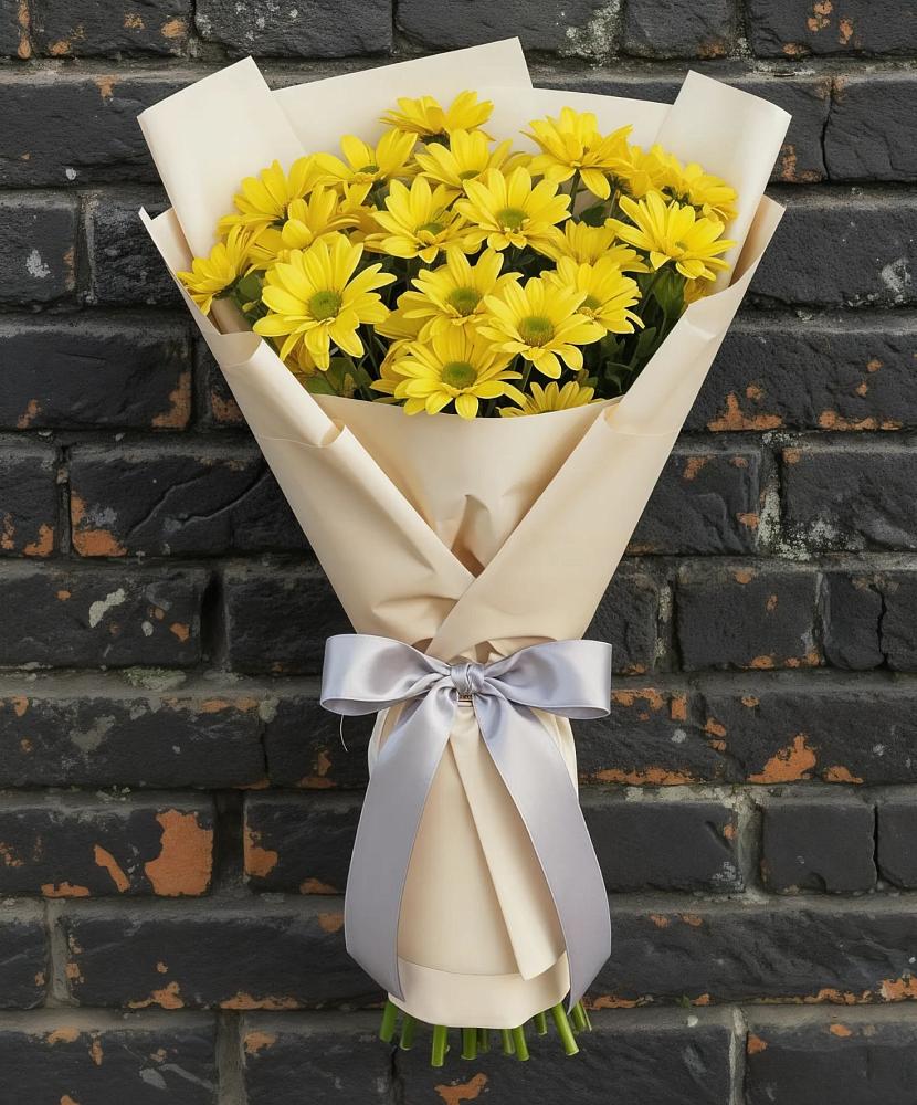 Букет цветов из: Хризантемы в Красный Октябрь