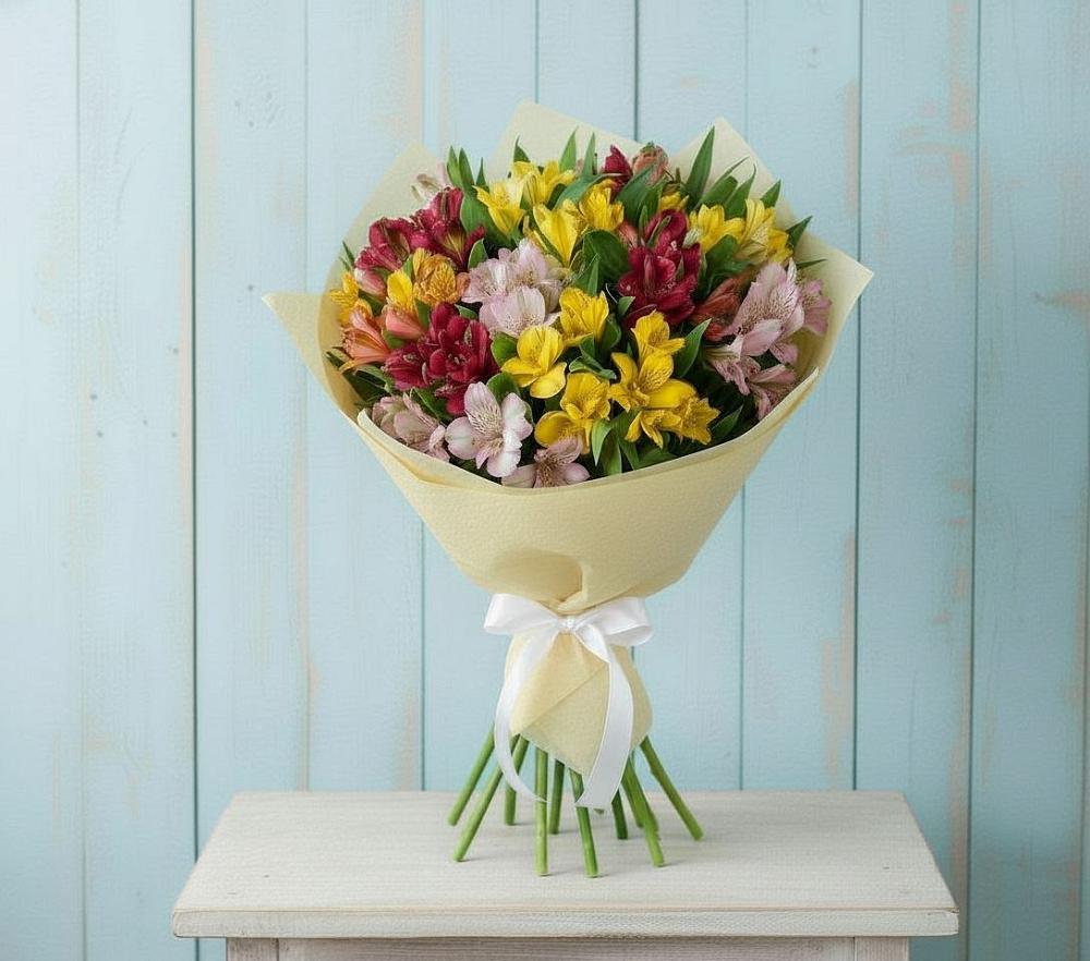 Букет цветов из: Альстромерии в Красный Октябрь
